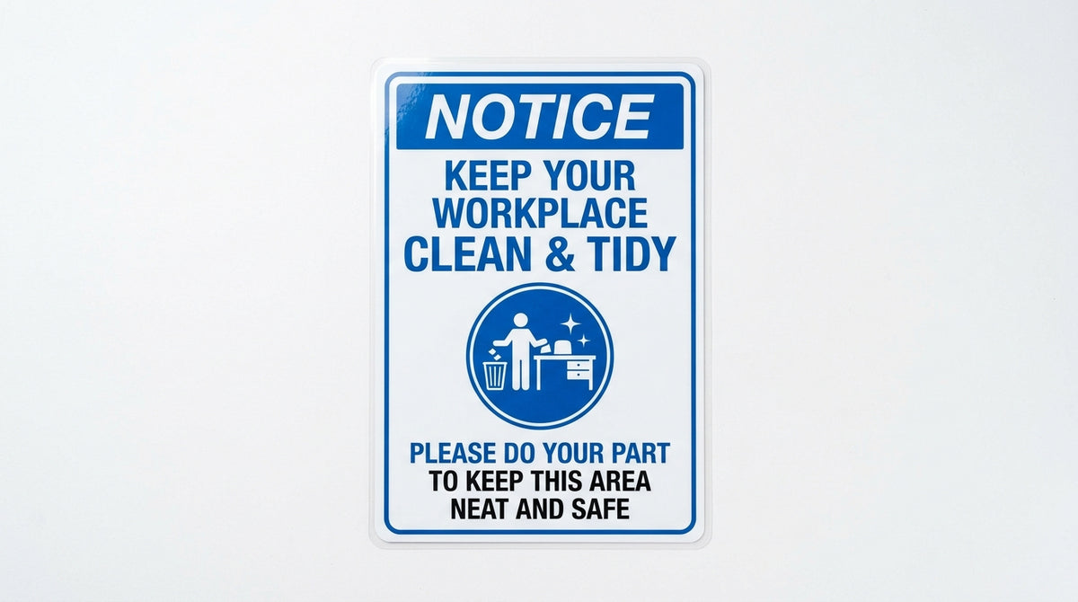 Notice Keep Workplace Clean & Tidy Sign (A4 Laminated Vinyl)