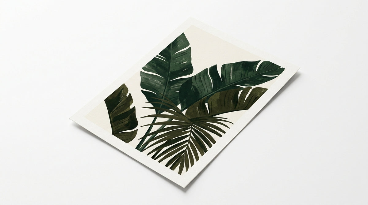 Lush Tropical Palm Foliage Botanical Art Print (A3 Fine Art Print)