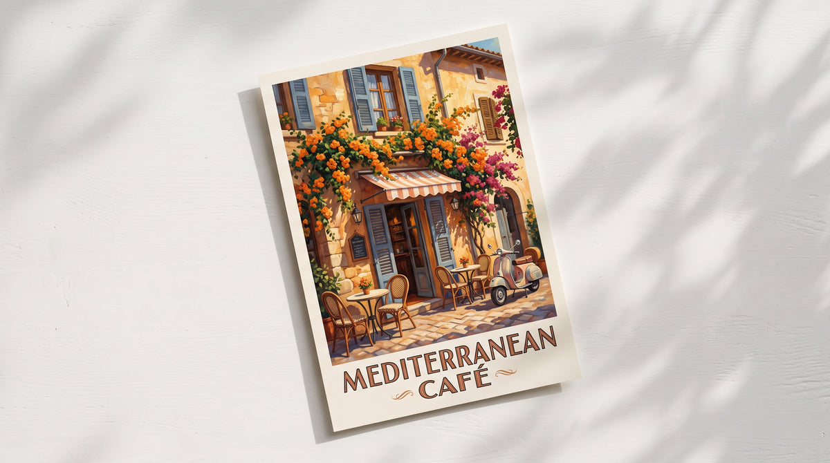 Mediterranean Coastal Walk Art Print (A3 Fine Art Print)