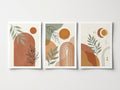 Boho Botanical & Earth Tone Arches Art Print Set (Set of 3 – A4)