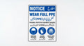 Bilingual Wear Full PPE Notice Sign – English & Urdu (A4 Laminated Vinyl)