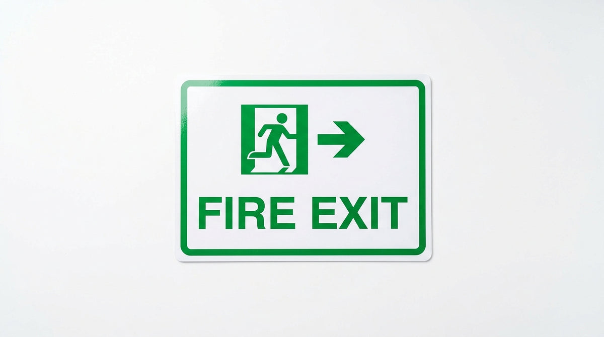 Fire Exit Directional Running Man Sign (A4 Laminated Vinyl)
