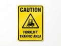 Caution Forklift Traffic Area Warning Sign (A4 Laminated Vinyl)