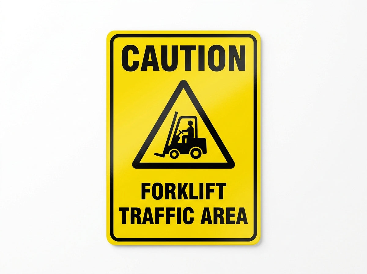 Caution Forklift Traffic Area Warning Sign (A4 Laminated Vinyl)