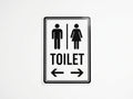 Minimalist Unisex Toilet Directional Sign (A4 Laminated Vinyl)